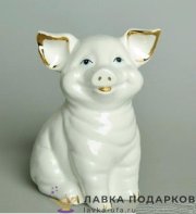Фарфор. фигурка -копилка «Поросенок»15 х 10 см. цв. белый DIN_3145  