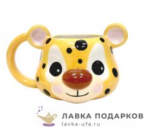 Кружка дизайнерская 450 мл. «Гепард» 16 х 10 х 09 см. желтый 4730 