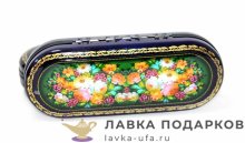 НП Ш / Футляр для очков с росписью «Цветы микс» 16 х 06 х 04 см. цв. черный Ао020013 