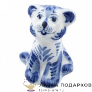 Гжель / Фигурка года «Тигр сидячий» 08 х 06 х 06 см. авт. Сафронов С. 
